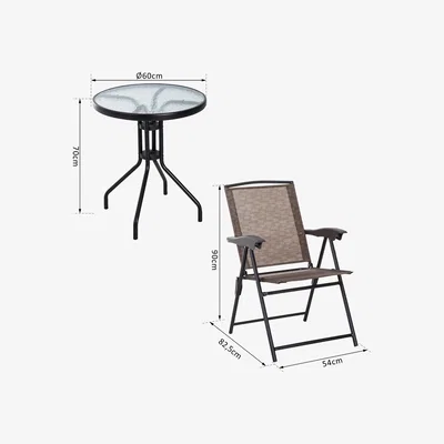 The Range Patio Furniture Bistro Set - Brown