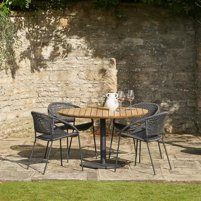 The Range Outdoor 4 Seater Dining Set - Black