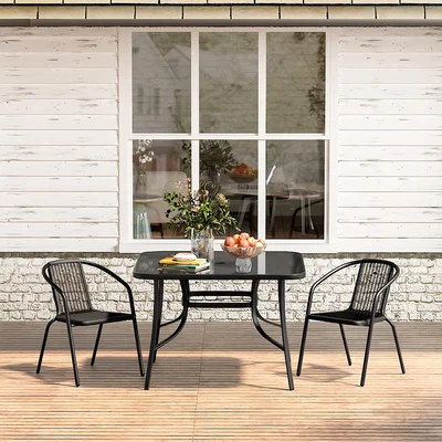 The Range 2 Seaters Garden Bistro set - Black / Square