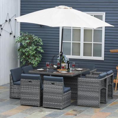 The Range 8 Seater Rattan Cube Set - Grey