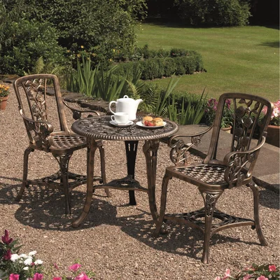 The Range Three-Piece Rose Bistro Set - Bronze
