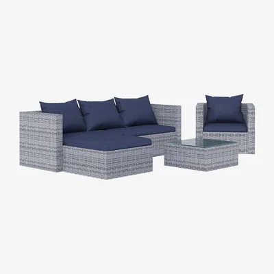The Range Grey 5 Seat Modular Corner Rattan Sofa - Grey