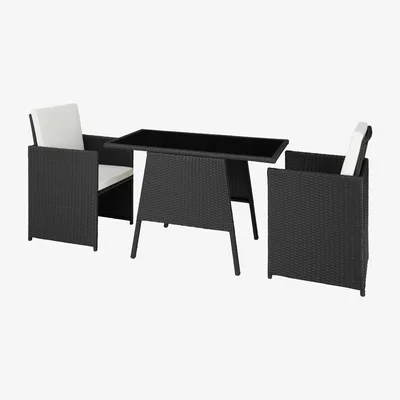 The Range Rattan Garden Furniture Set Lausanne - Black