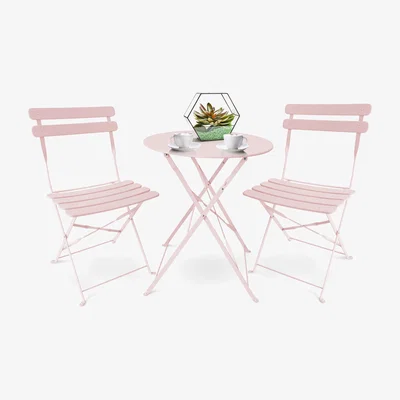 The Range Bistro Table and Chairs Set - Pink