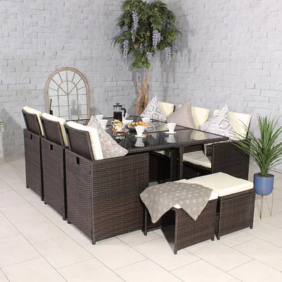 The Range CANNES Brown 10 Seater Cube Set - Brown