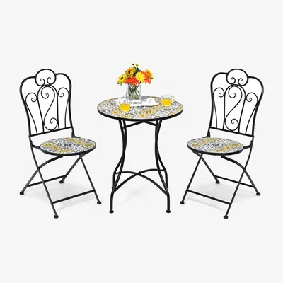 The Range 3-Piece Patio Bistro Set Yellow - Yellow