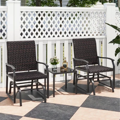 The Range 3 Pcs Swing Glider Furniture Set - Brown