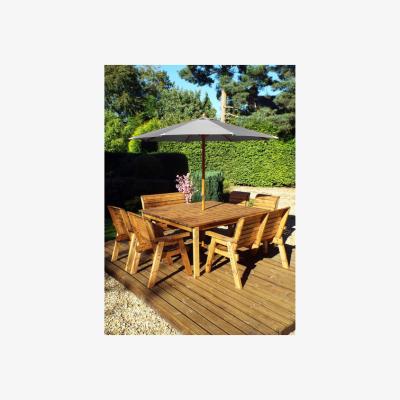The Range Charles Taylor Eight Seater Bench and Square Table - Grey
