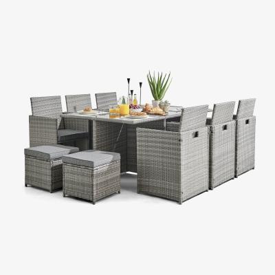 The Range Monaco Grey Rattan Garden 10 Seat Dining Set - Grey