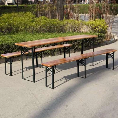 The Range BIRCHTREE 3PCS Folding Beer Table Set 220cm Natural - Natural