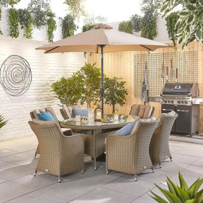 The Range Nova Camilla Six Seater Oval Dining Set - Willow