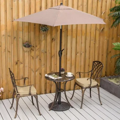 The Range 3 Piece Cast Aluminium Garden Bistro Set Bronze - Bronze