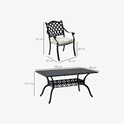 The Range 7-PC Cast Aluminum Patio Dining Set - Brown