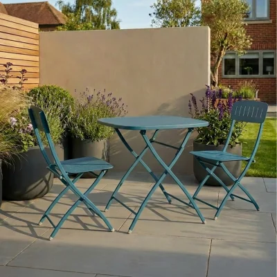 The Range Royalcraft Venice Venice 2 Seater Folding Bistro Set - Caribbean Blue