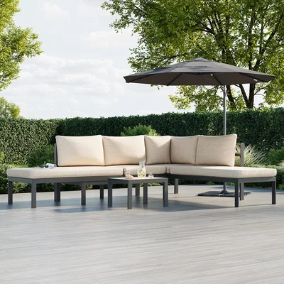 The Range Lagos Modular Aluminium Lounge Set - Grey