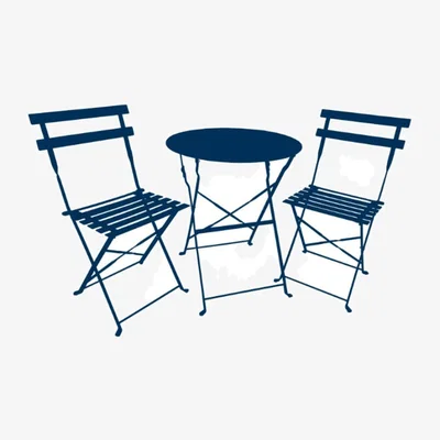 The Range Suntime Bistro Set Metal Folding - Blue