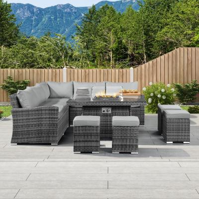The Range Deluxe Fire Pit Corner Set-Grey
