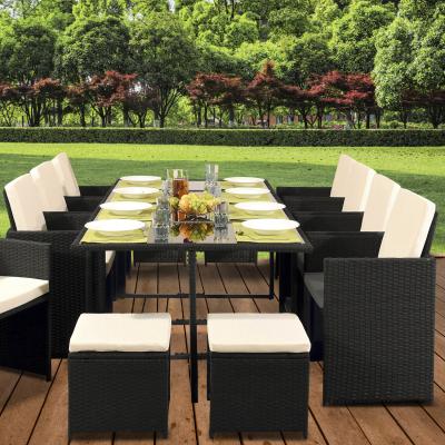 The Range 13 Piece Cube Rattan Garden Furniture Set With Cover  - Dark Grey