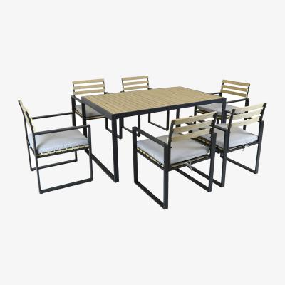 The Range Polywood and Extrusion Corner Sofa Aluminium Dining Set - Brown