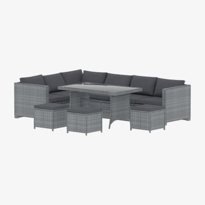The Range Belgrave 9 Seater Rattan Set - Grey