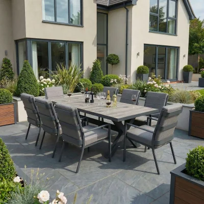 The Range Sydney 8 Seat Rectangular Garden Dining Set - Grey