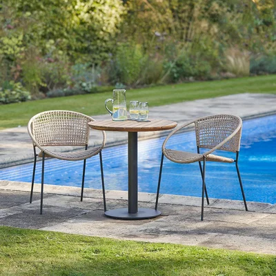 The Range Outdoor Bistro Set Steel and Rope - Natural