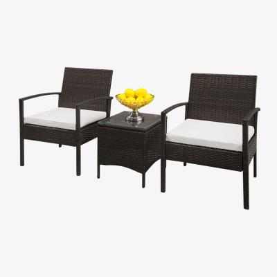 The Range Rattan Relaxed Bistro Set - Brown