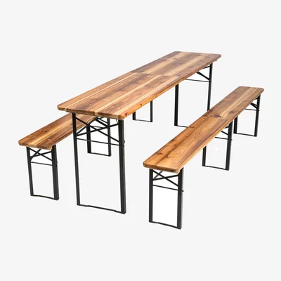 The Range Folding Wooden Picnic Set - Brown