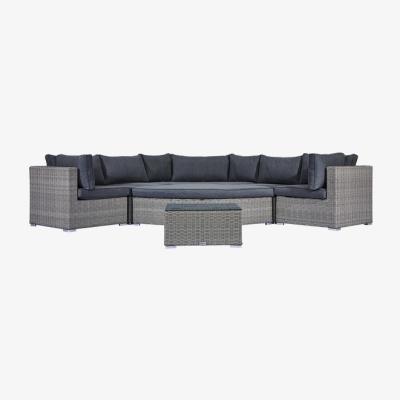 The Range Deluxe Curved Corner Sofa Set-White Wash