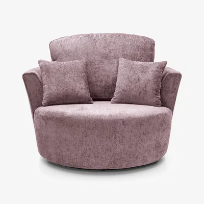 The Range Harriet Crushed Chenille Swivel Chair  - Pink