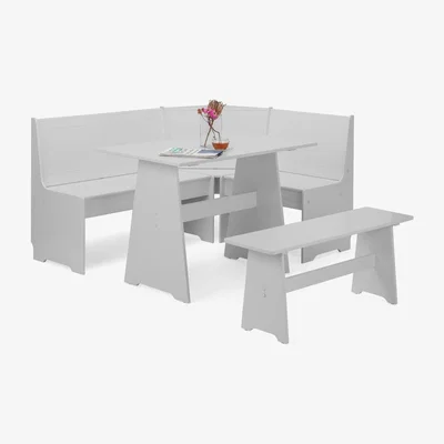 The Range Newport Corner Dining Set With Storage Bench - Dove Grey - Dove Grey