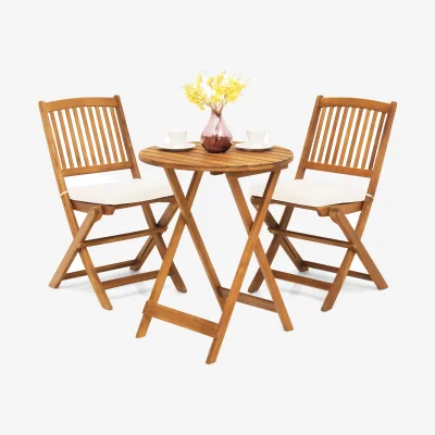The Range 3 Piece Folding Bistro Set - White