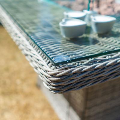 The Range Rattan Corner Dining Set - Light Grey