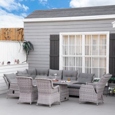 The Range 7 Pieces Outdoor PE Rattan Dining Set - Mixed-grey