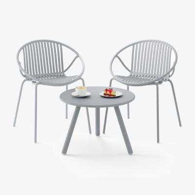 The Range 3 Pieces Bistro Set Patio Conversation Set - Grey