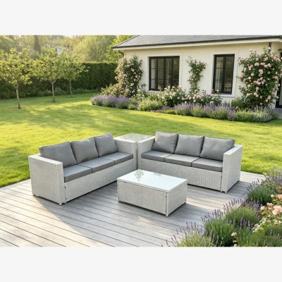 The Range Light Grey Outdoor Rattan Garden Furniture Set - Light Grey Mixed