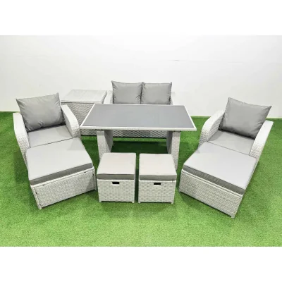 The Range Fimous 8 Seater Patio Garden Furniture Set Light Grey - Light Grey