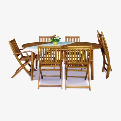 The Range Ellipse 6 Seater Dining Set  - Natural