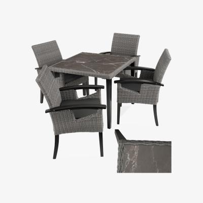 The Range Garden Table and Chairs 1 Tarent Table And 4 Rosarno Chairs - Grey