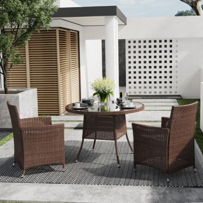 The Range Garden Bistro Set With Cushions - Brown / 73cm
