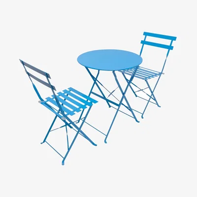 The Range Durable 3 Piece Table Chair Outdoor Set - Blue
