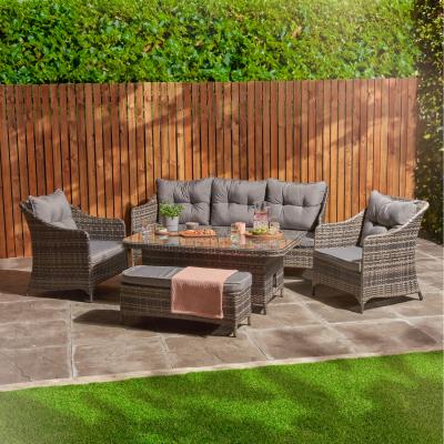 The Range 7 Seater Rattan Garden Furniture Set - Grey