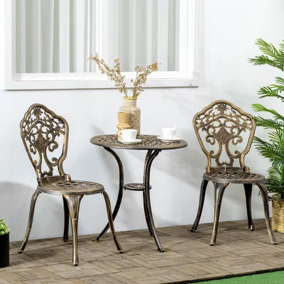 The Range Cast Aluminium Bistro Set - Bronze Tone