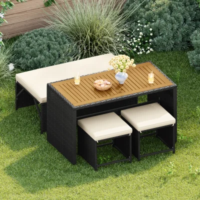 The Range 4pcs Rattan Outdoor Dining Set - Beige