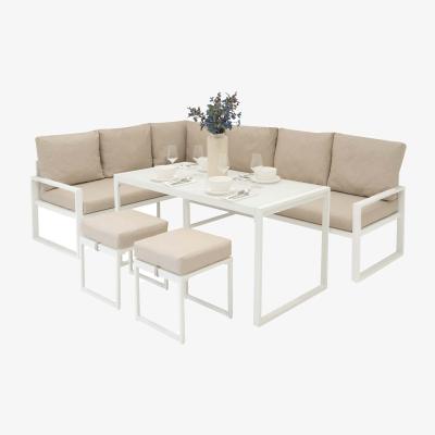 The Range Garden Aluminium Furniture Set 7 seats - White