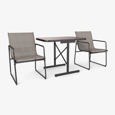 The Range 3 Piece Outdoor Furniture Set Patio Bistro Set - Brown