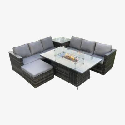 The Range Wales Rattan Garden Dining Set - Dark Grey