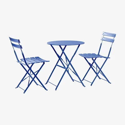 The Range 2 Seater Garden Bistro Dining Table and Chair Set - Round - Navy