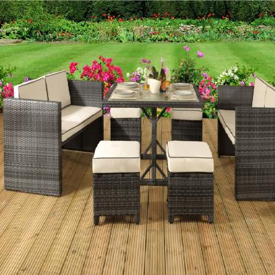 The Range 7PC Rattan Garden Furniture Set With Cover  - Grey