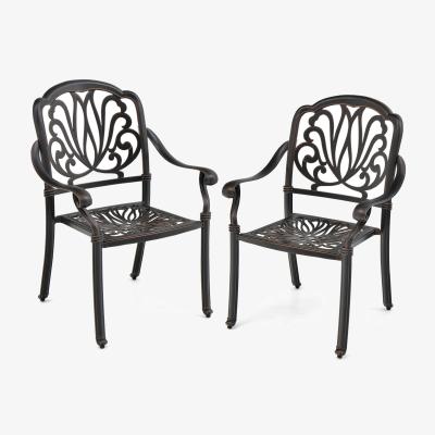 The Range 2 Pack Cast Aluminum Patio Chairs - Bronze